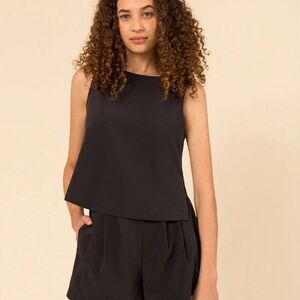 Wayre Boxy Shift & Snap Tank “Used Black” Dark Grey Size XXS